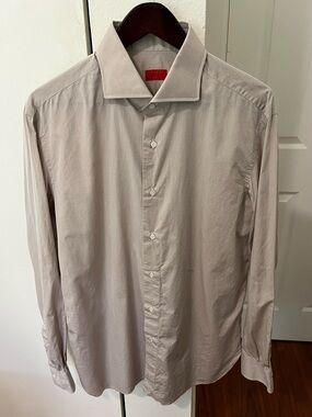 Isaia Men's Beige Dress Shirt